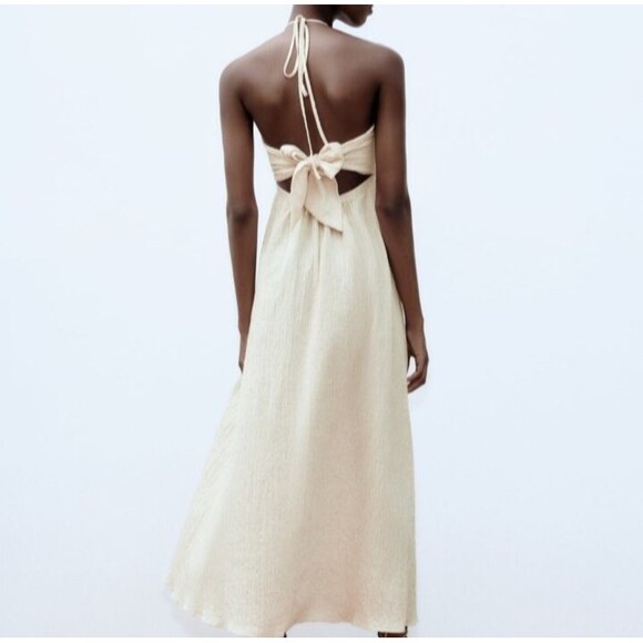 Zara Tortoiseshell Effect Chain Midi Dress Size M - Picture 8 of 9